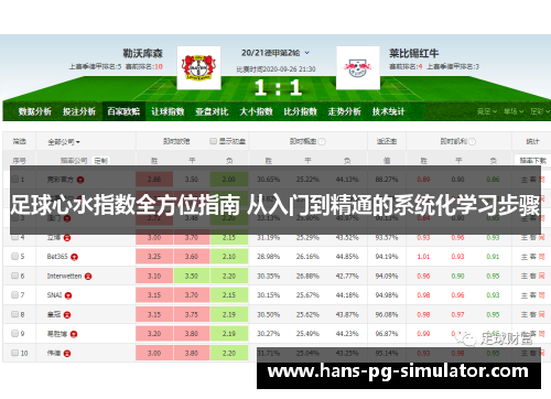 足球心水指数全方位指南 从入门到精通的系统化学习步骤